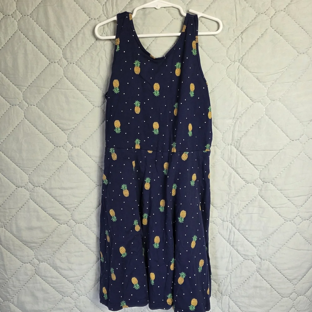Old Navy Kids Pineapple Midi Dress Hawaiian Boho Sz L 10-12